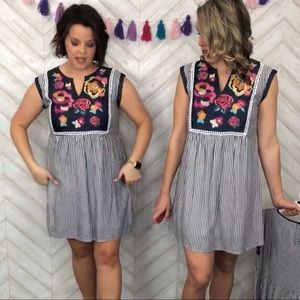 Floral Stripe Dress - size S